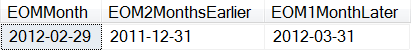 Eomonth results